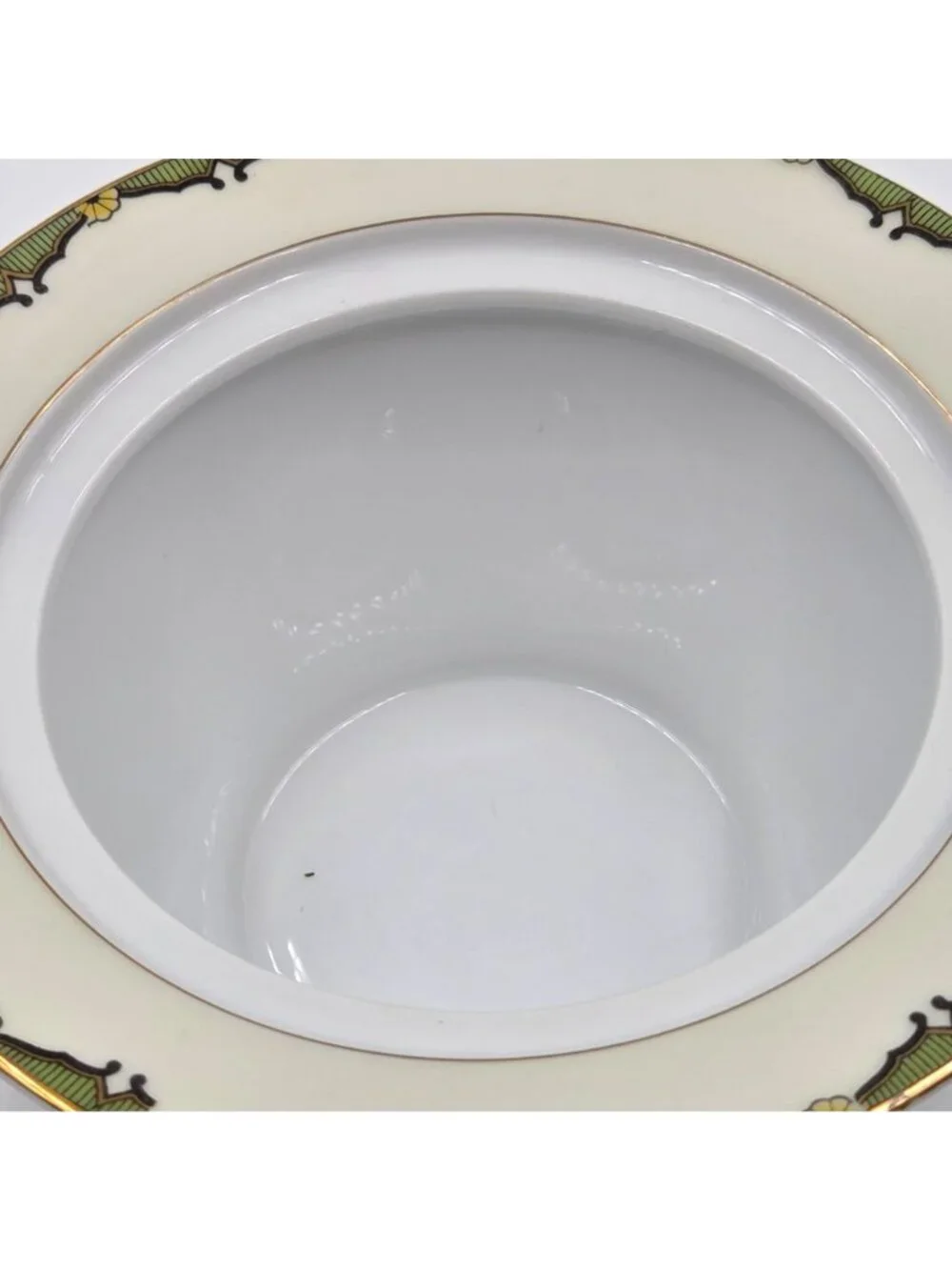 Noritake Penelope Sugar Bowl and Lid Green Border Pink Roses Urn Gold Trim